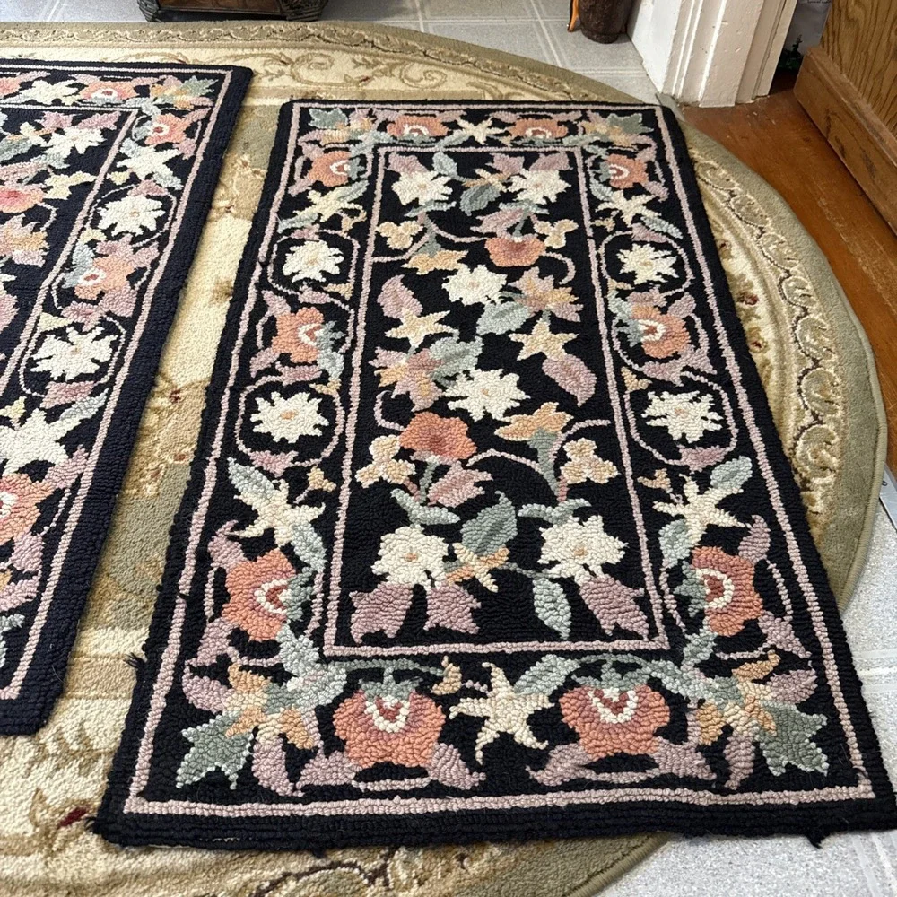 Vintage Jamestown Hand Hooked 100% Wool Rugs. 24